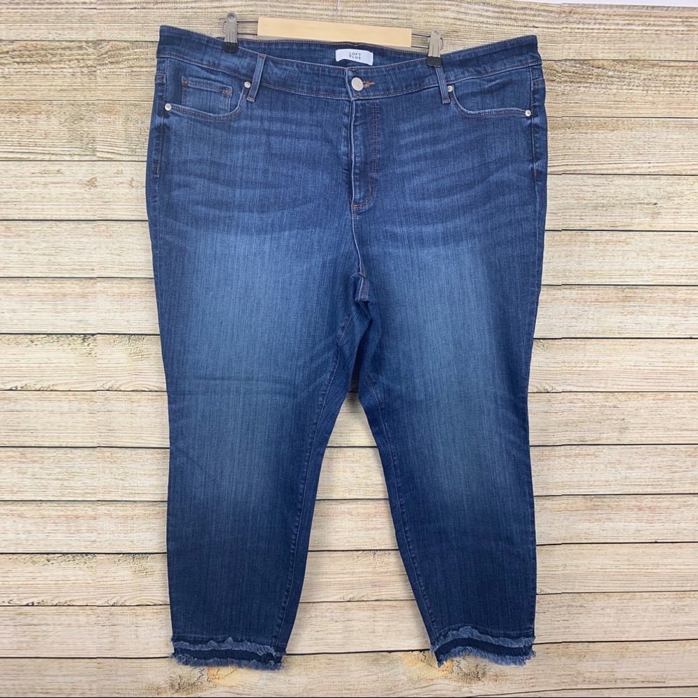 Loft Plus • Double Frayed Skinny Ankle Jeans